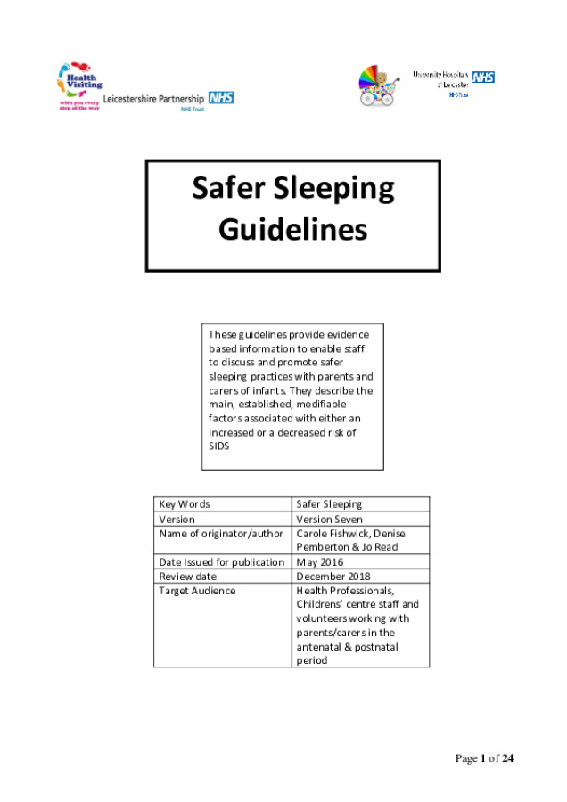 Safer Sleeping Guidlines